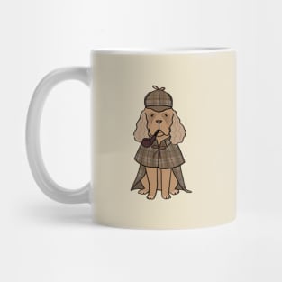 Sherlock dog with pipe cartoon Mug